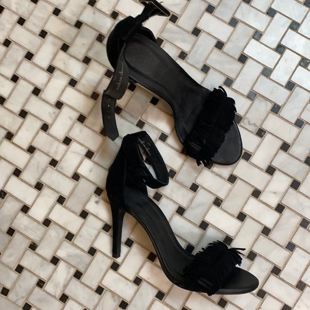 Joie Suede Fringe Heels